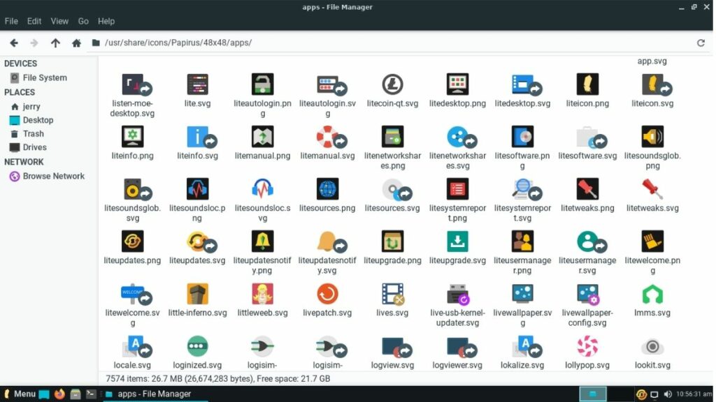 Updated Papirus icons Linux Lite 5.6 RC1