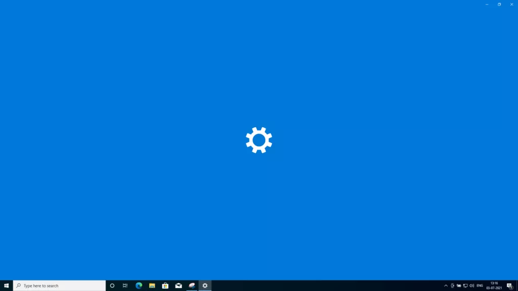 Windows 10 Settings Splash screen