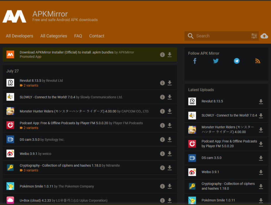 apkmirror website