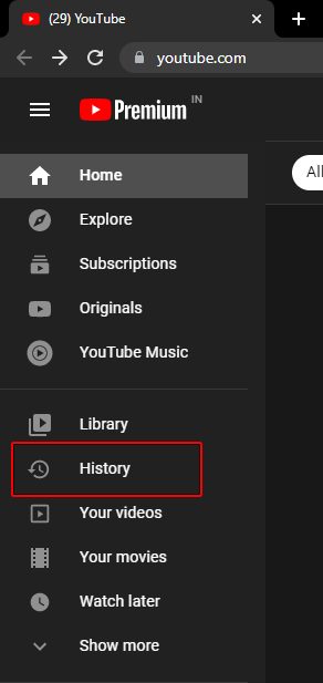 Show youtube history hot sale