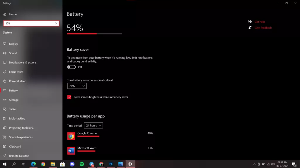 windows 10 battery options