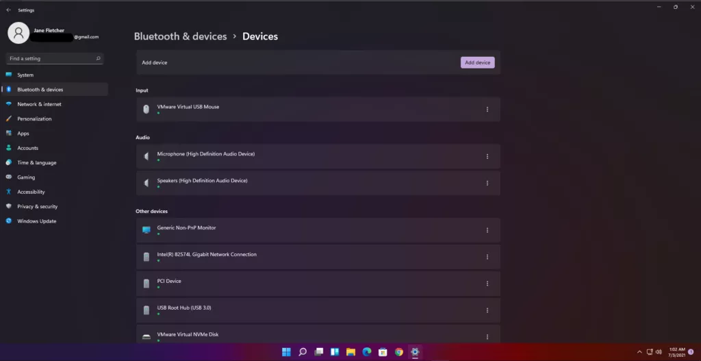 devices page