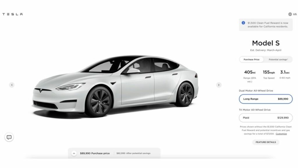 2021 Tesla Model S Price