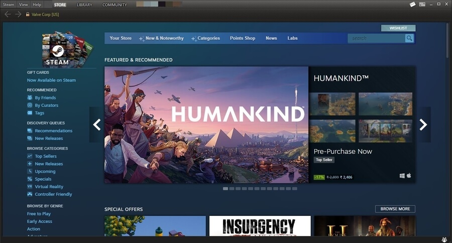 Minimal steam ui client