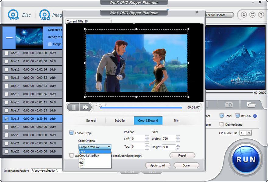 winx dvd ripper settings for best quality