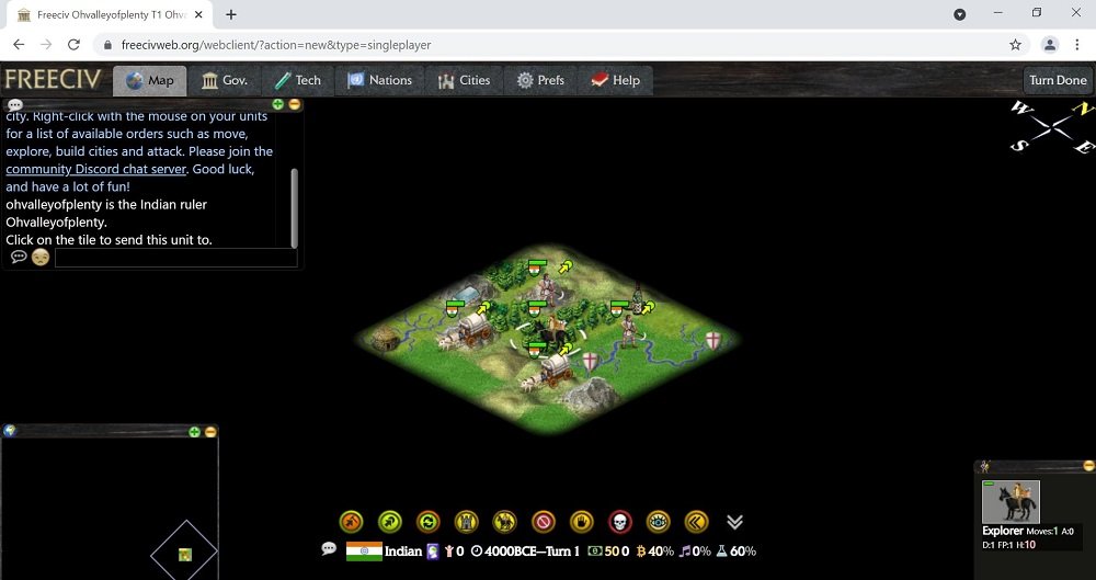 browser based game freeciv on google chrome