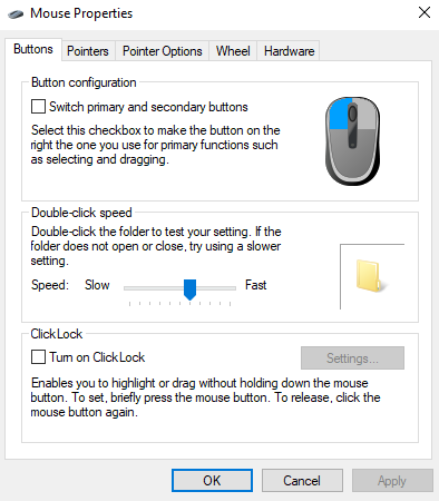 adjust mouse double click speed