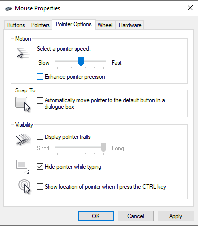 disable ehance pointer precision