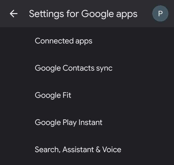 google app settings