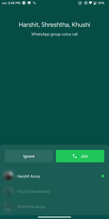 whatsapp join call