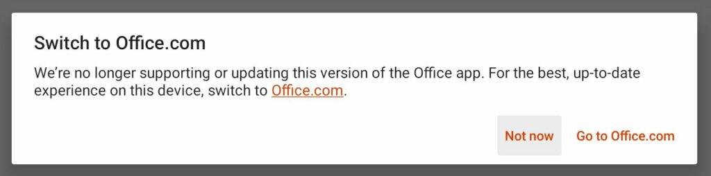 office apps support end