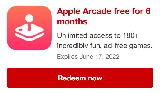 Redeem Arcade for 6 months