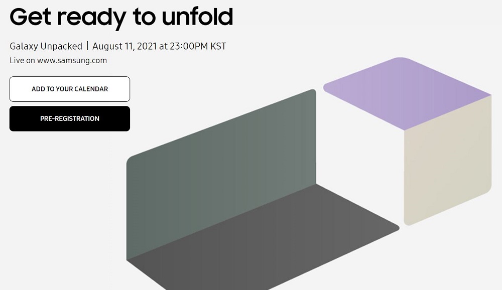 samsung unpacked event webpage