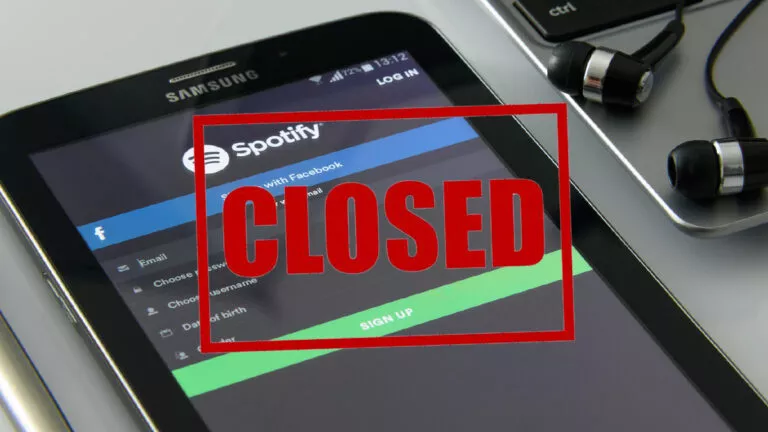 spotify account closed