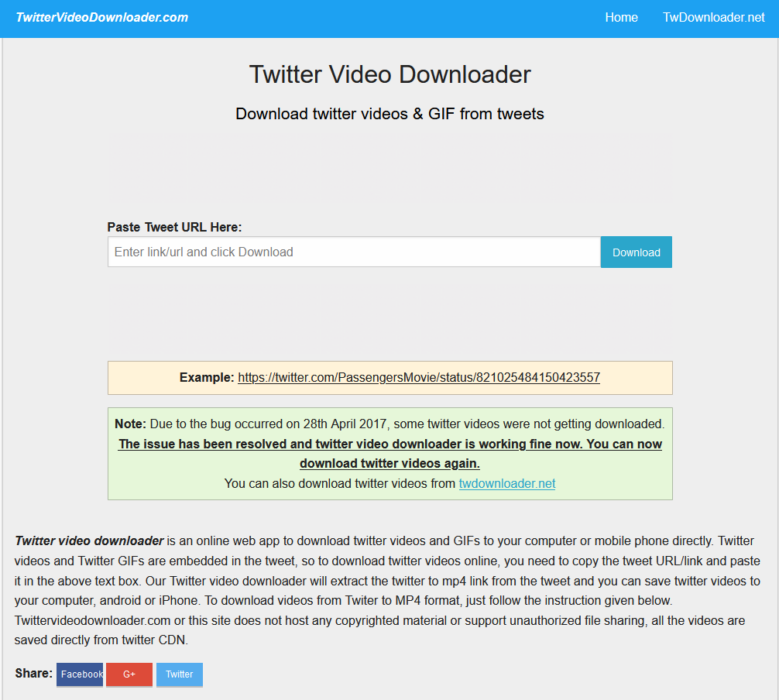 the twitter video downloader