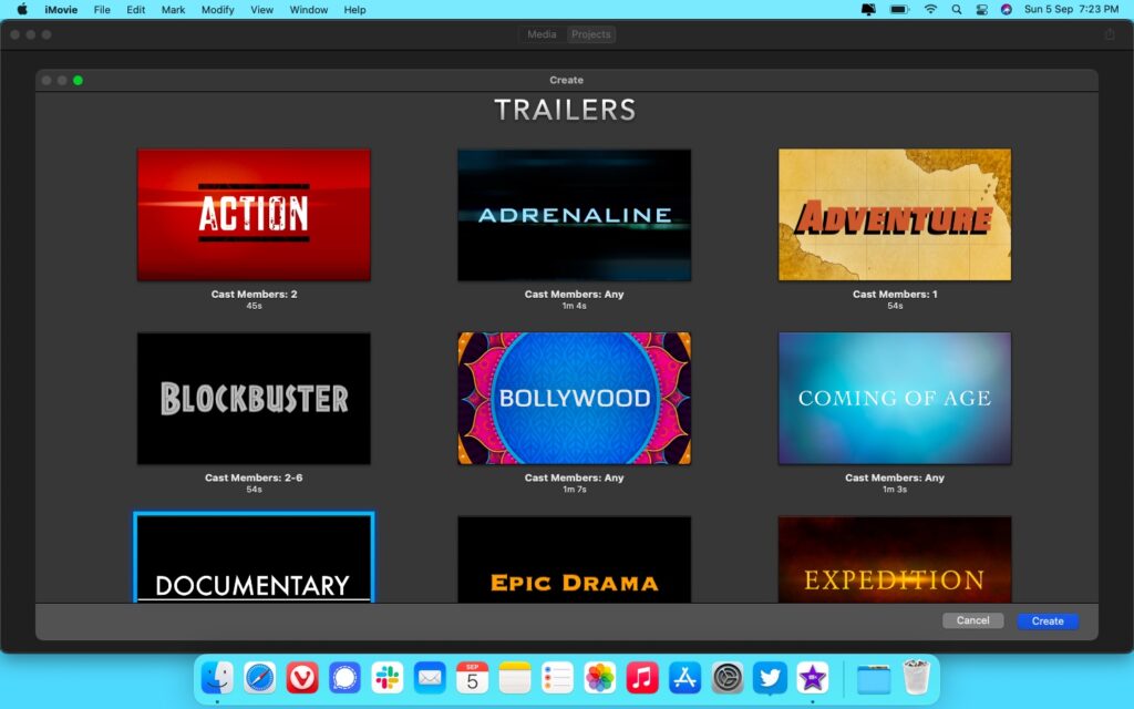 5. iMovie in default Mac apps