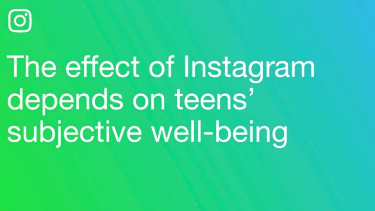 A screenshot from Facebook's study on Instagram and teen well-being
