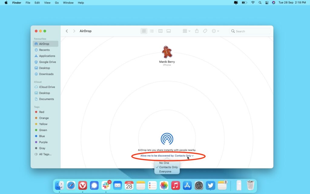 how to change preferences for airdrop mac