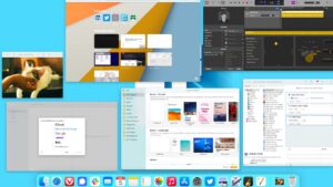 Screenshot of multiple default macOS apps