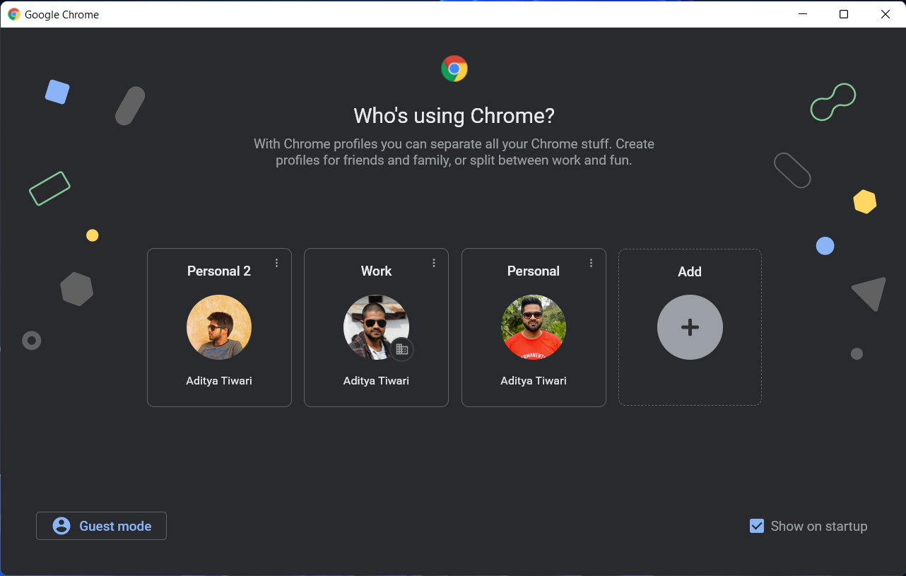 Chrome profiles