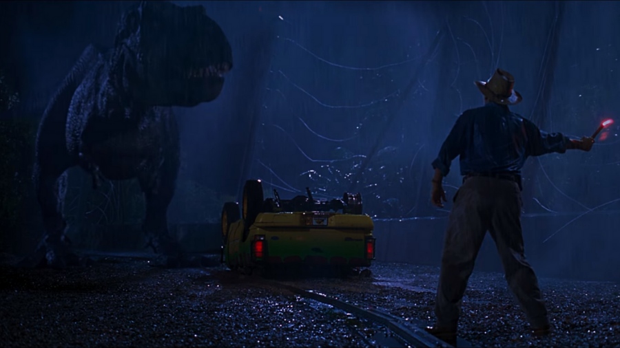 Jurassic World movie scene T-rex