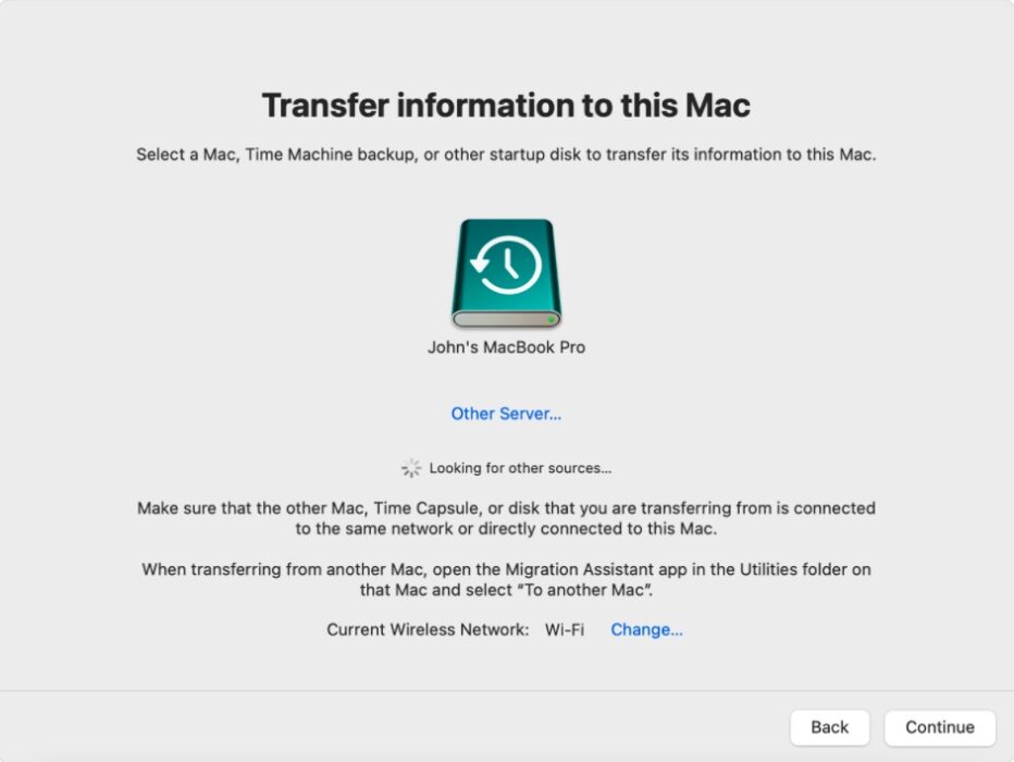 Reinstall macOS via Time Machine