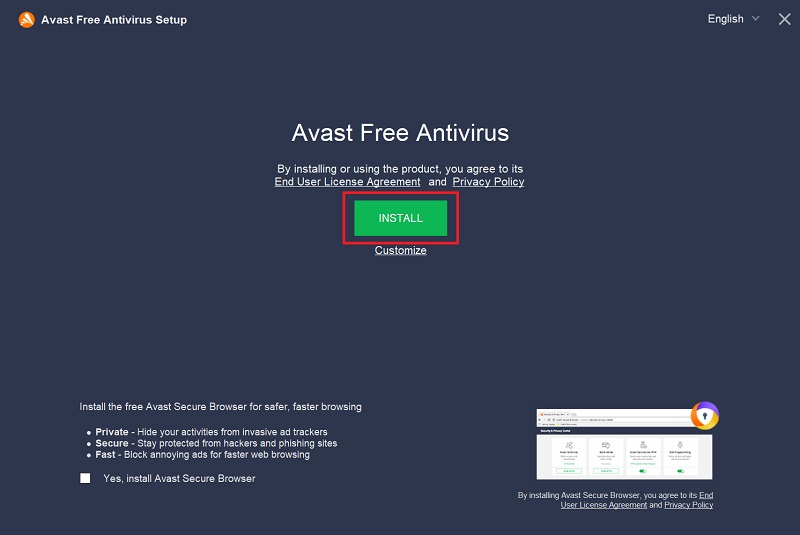Avast Free Antivirus Installation Process