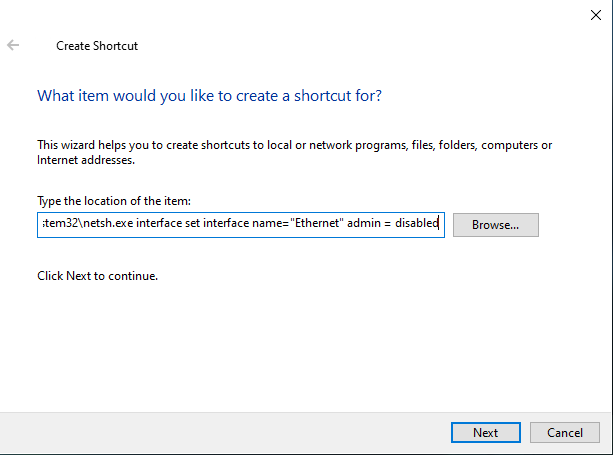 creating the kill switch shortcut