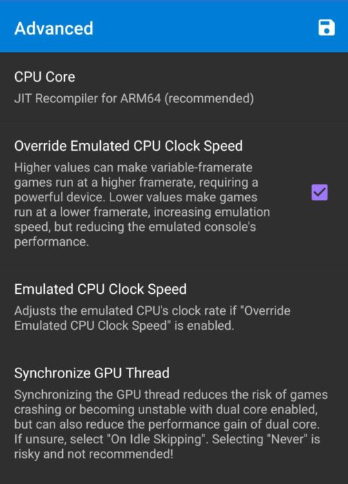 clockspeed emulator for old games