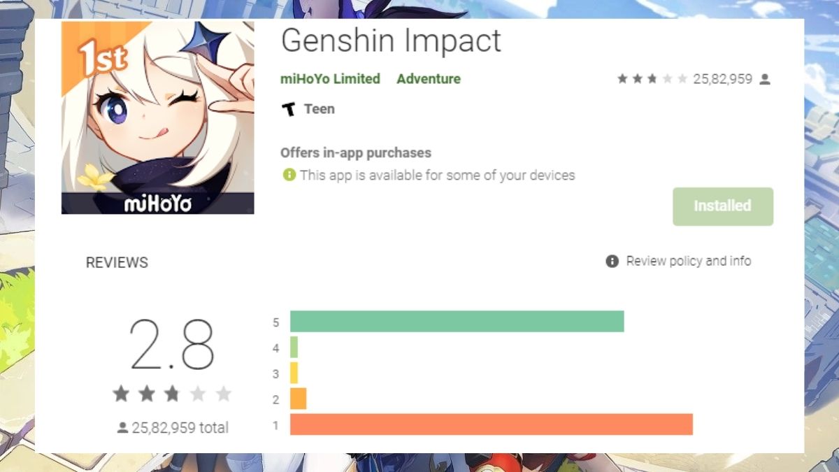 Genshin impact play store