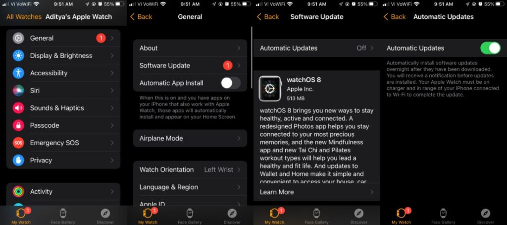 install WatchOS 8 Apple Watch