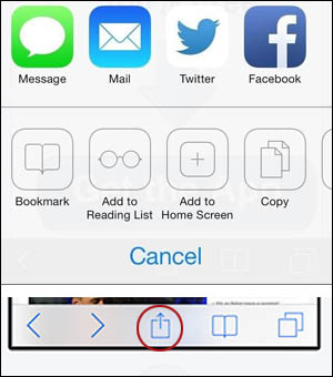 iphone share button