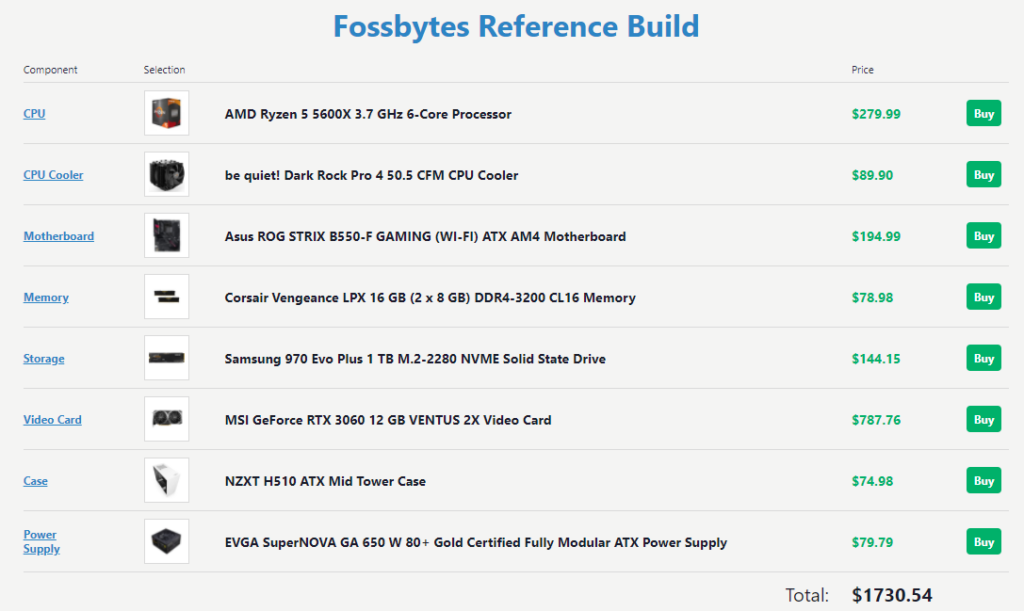 pcpartpicker reference desktop pc build