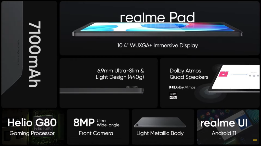 realme pad specifications