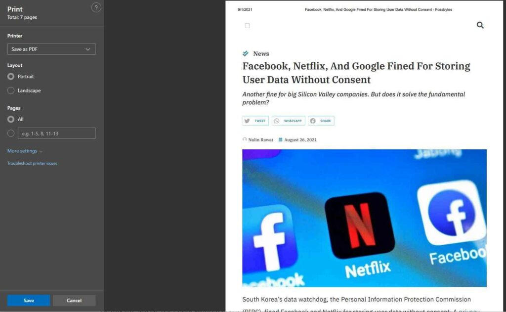 how to save a webpage as a pdf on microsoft edge