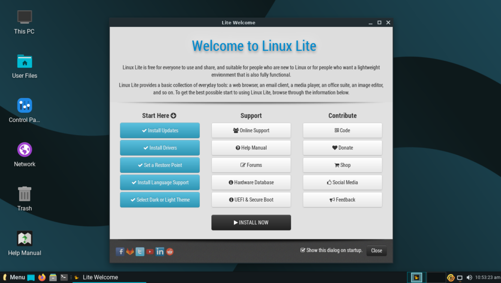 welcome to linux lite