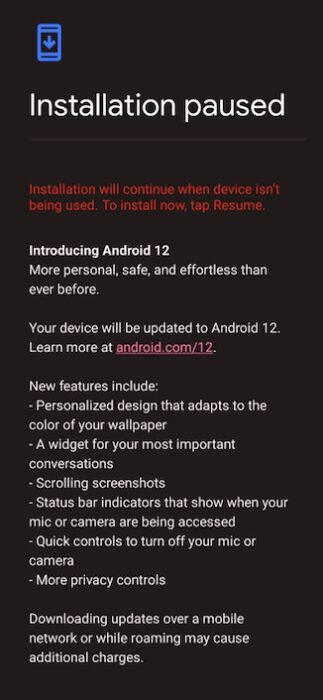 Android 12 Pixel rollout
