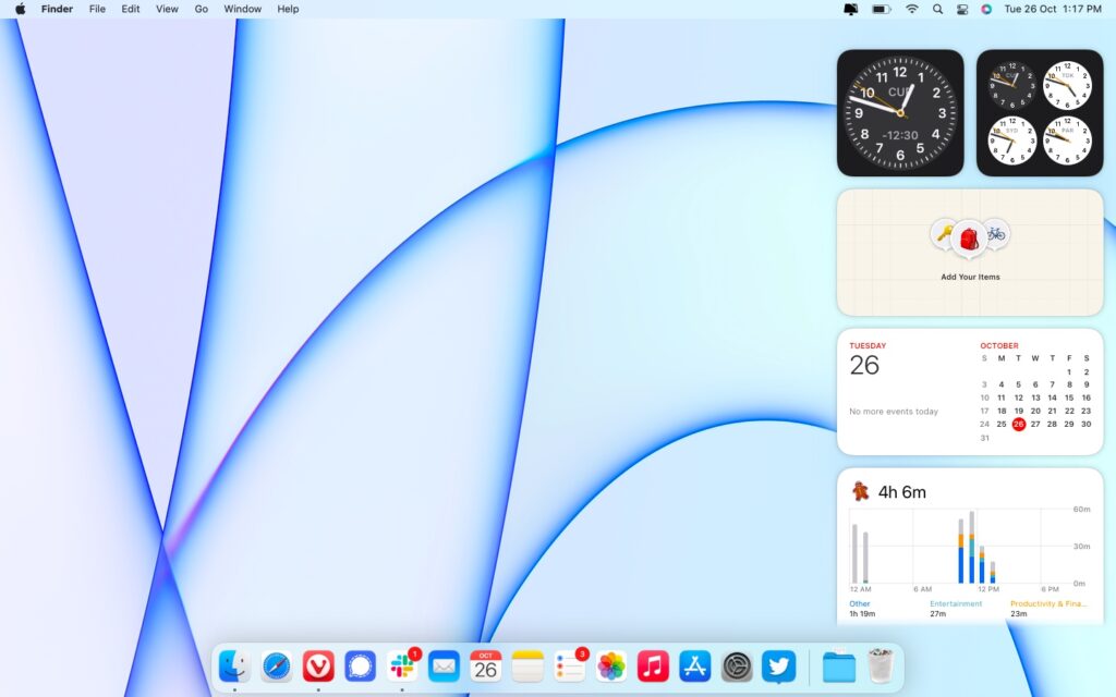 Find My widget on Mac