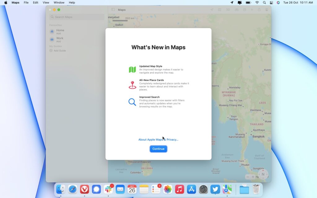 Maps on macOS Monterey features
