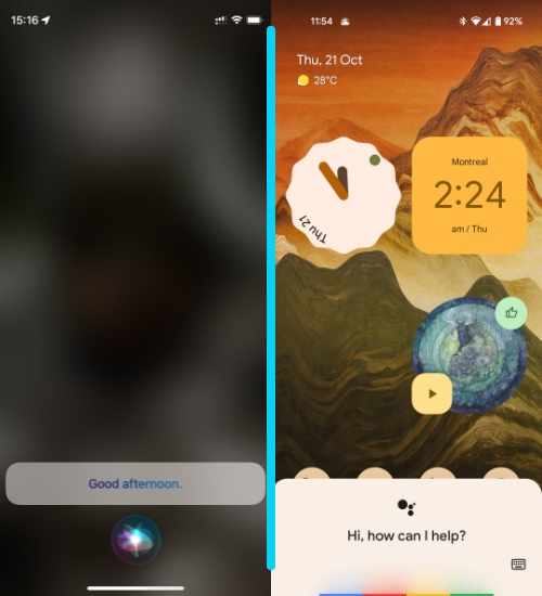 Siri vs Google Assistant- iOS 15 vs Android 12