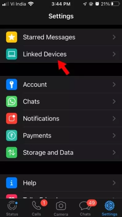 WhatsApp Linked Devices iOS