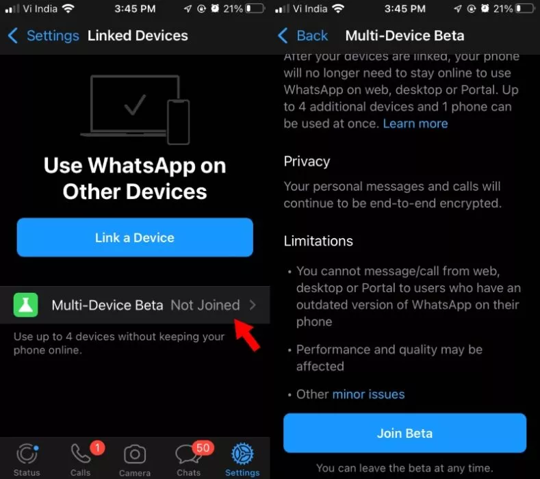 WhatsApp Multidevice Join Beta