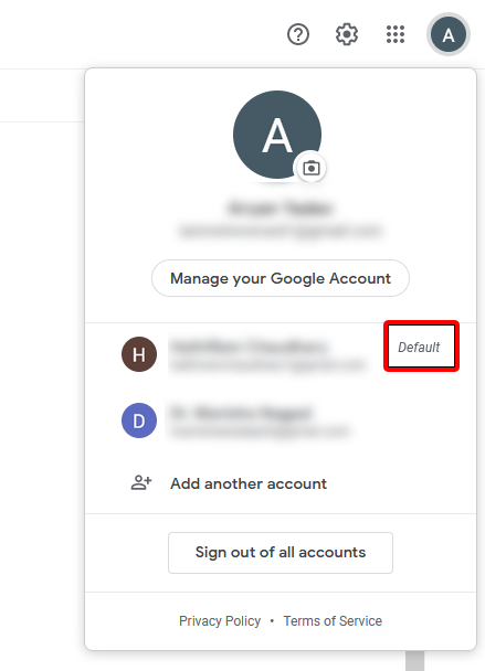 how to make my account default google