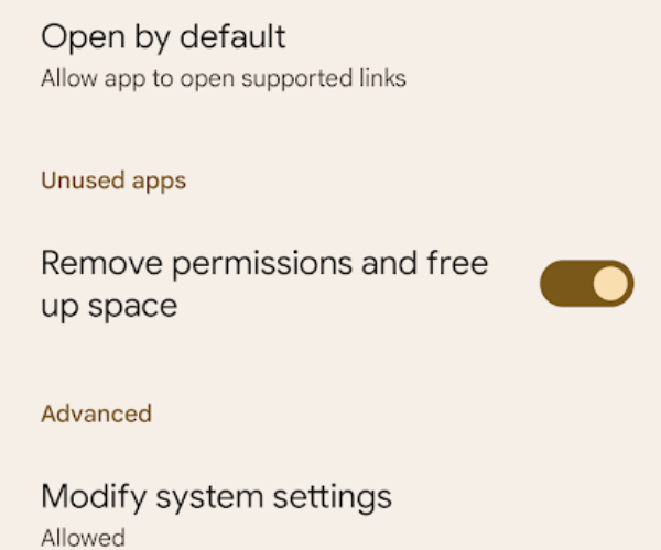 remove permissions and free up space