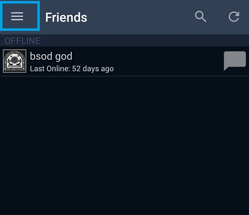 steam mobile app friends list