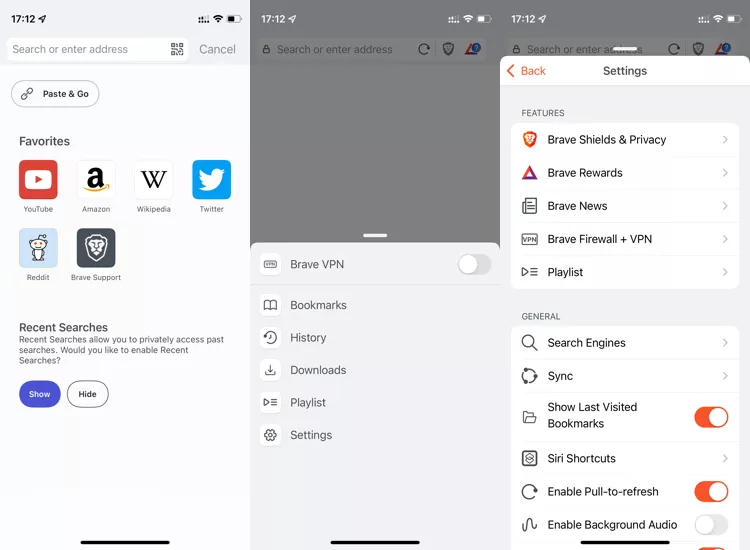 Brave browser- best browsers for iPhone