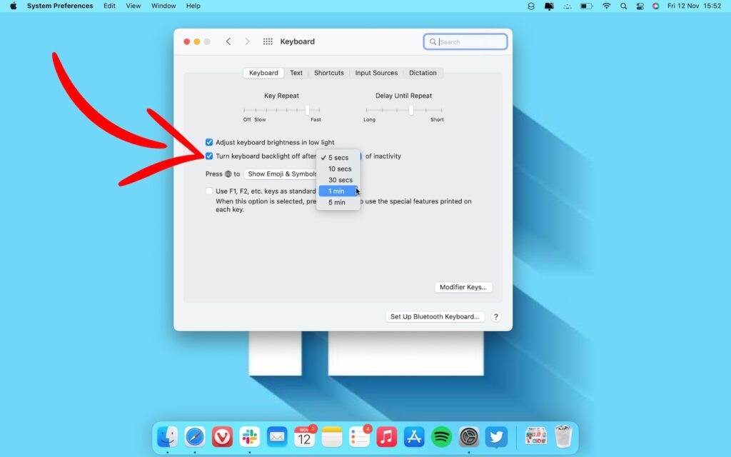 Keyboard backlight settings on mac- 3