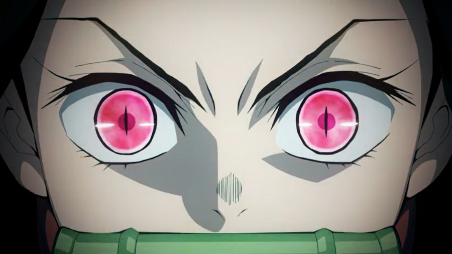 face, looking at viewer, open mouth, Kimetsu no Yaiba, Kamado, scared face  anime 