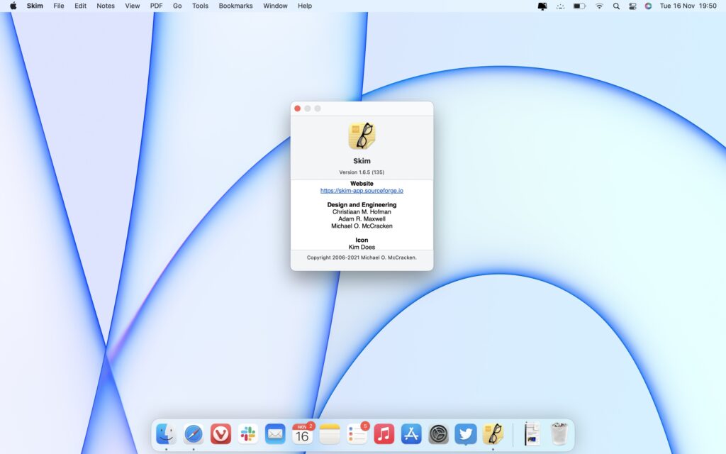 Skim PDF reader for mac
