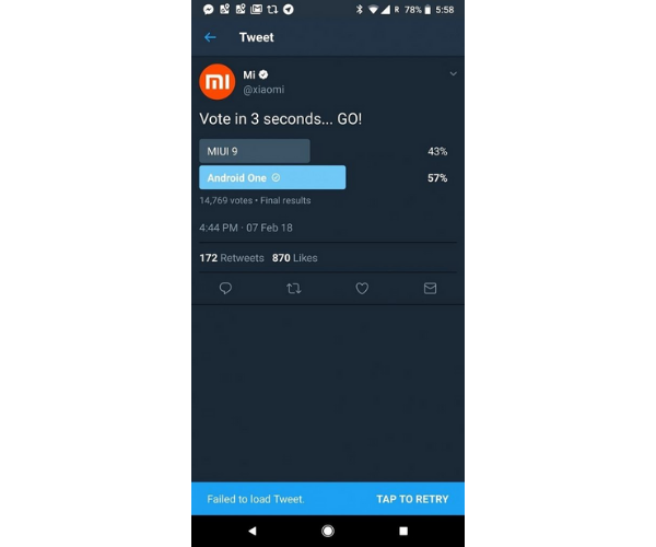 Xiaomi deletes Android One Vs MIUI 9 Poll